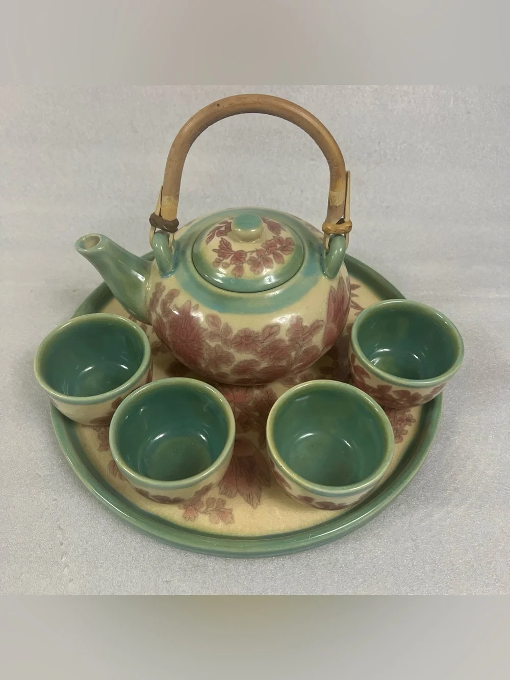 Pier 1 Imports Teapot w/ 4 Teacups and 11
